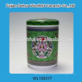 Eleganter keramischer Zuckerbehälter mit Blumenfigur
